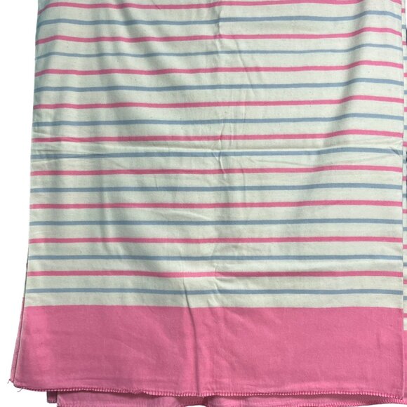 NWT VTG Twin Lamsdowne Tex-made 70x90 Flannelette Flannel Sheet Blanket Pink - Picture 8 of 9